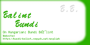 balint bundi business card